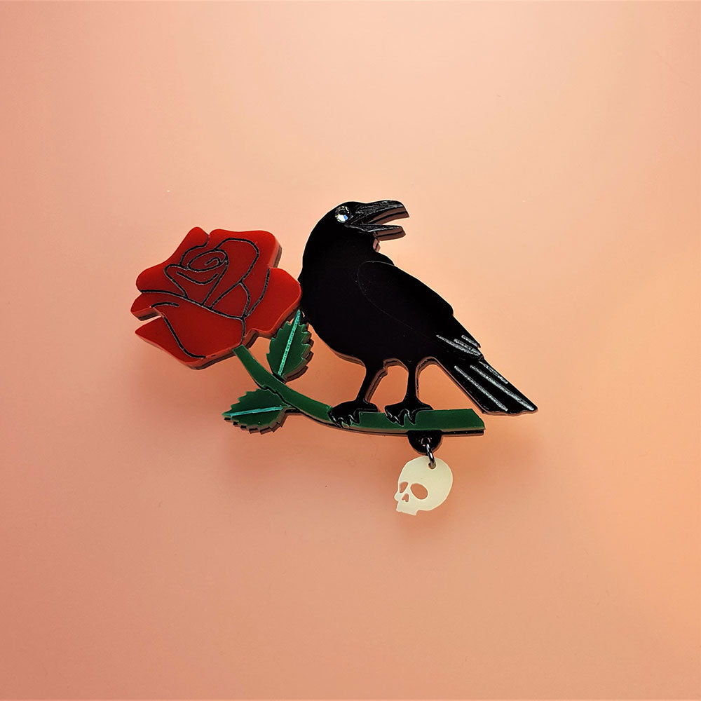 Dark Desire Raven Brooch by Cherryloco Jewellery 2