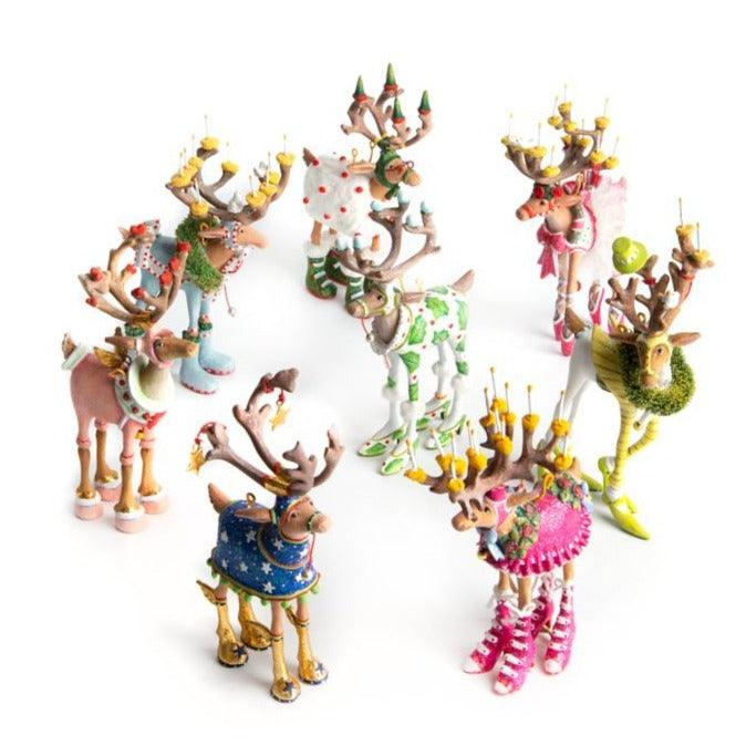 Dash Away Mini Reindeer Ornament Set/8 by Patience Brewster - Quirks!