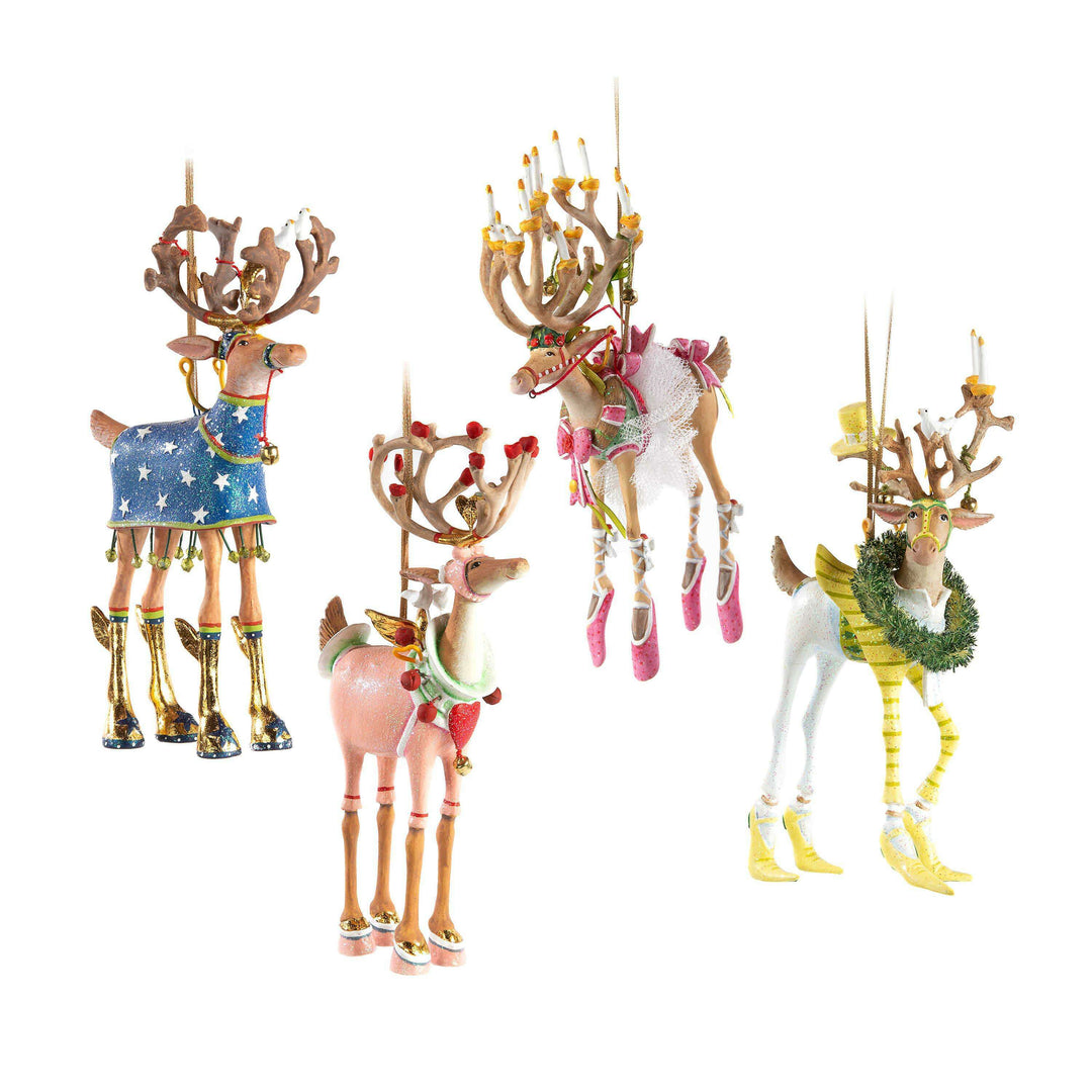 Dash Away Reindeer Ornament Set of 8 by Patience Brewster - Quirks!