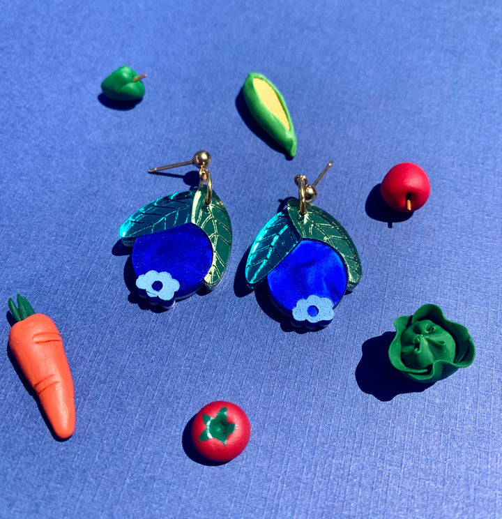 Baby Blueberries Acrylic Earrings