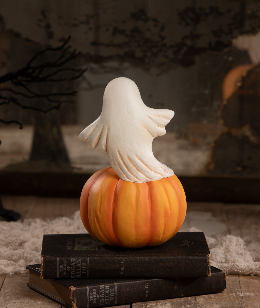 Ghost on Jack O'Lantern by Bethany Lowe Designs, image 2