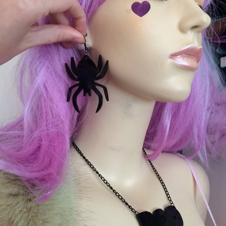 Big Acrylic Spider Earrings