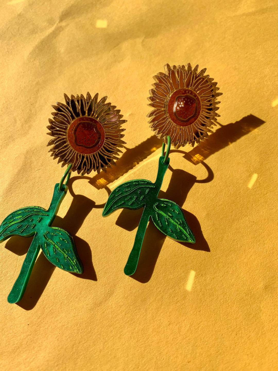 Sunflowers Acrylic Statement Earrings