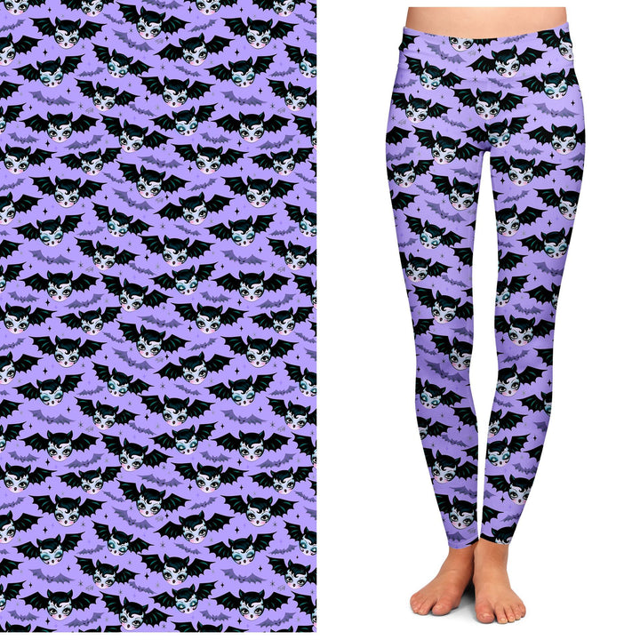 "Battylicious" Leggings by Miss Fluff x Lipstick & Chrome PURPLE