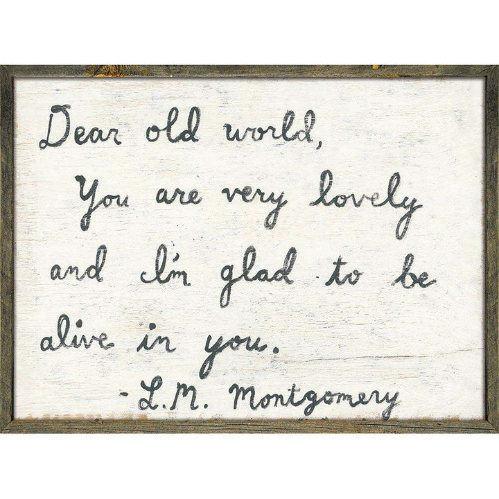 "Dear Old World" Grey Wood Art Print - Quirks!