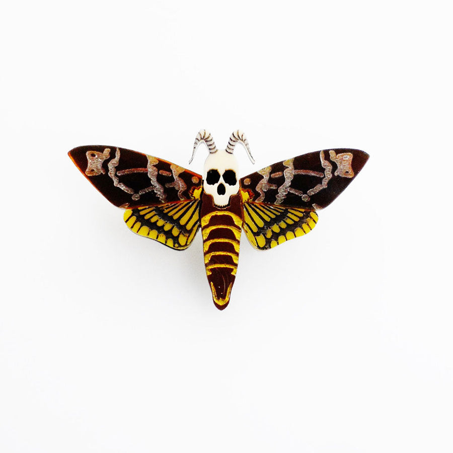Death's Head Hawk Moth Brooch by Cherryloco Jewellery 1