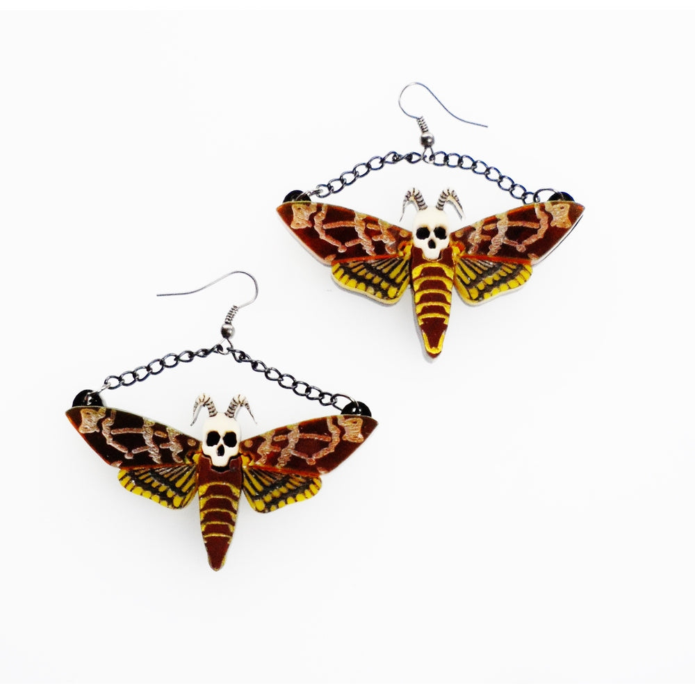 Death'S Head Hawk Moth Earrings by Cherryloco Jewellery 1