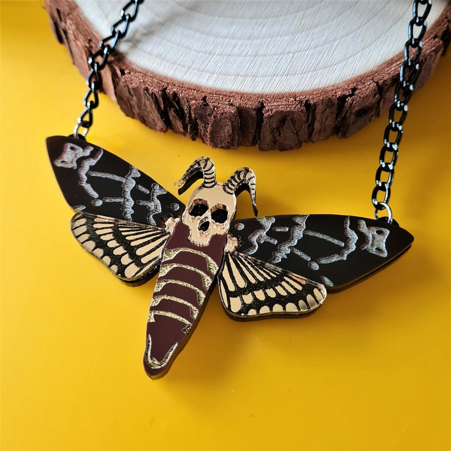 Death's - Head Hawkmoth Necklace or Brooch by Cherryloco Jewellery 
