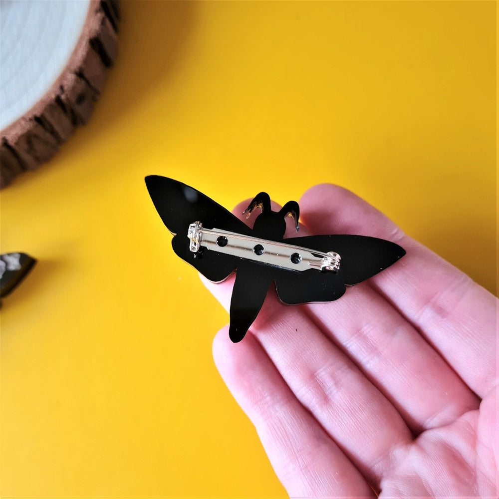 Death's - Head Hawkmoth Pendant or Pin Brooch by Cherryloco Jewellery 2