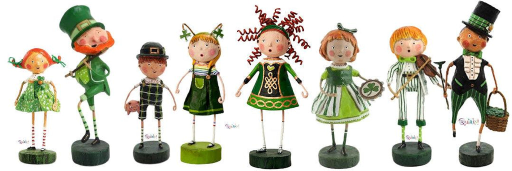 Deluxe St Patrick's Parade Set of 8 Figurines by Lori Mitchell - Quirks!