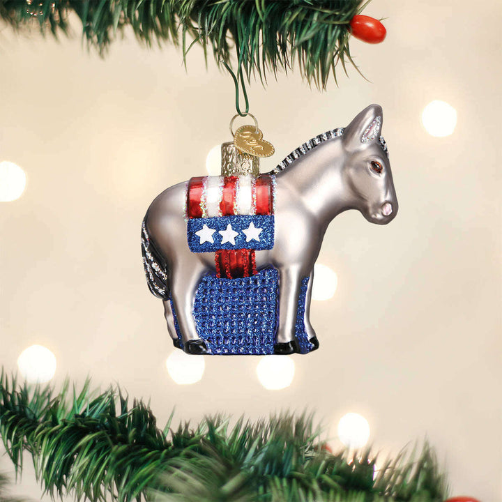 Old World Christmas Democratic Donkey Blown Glass Ornament