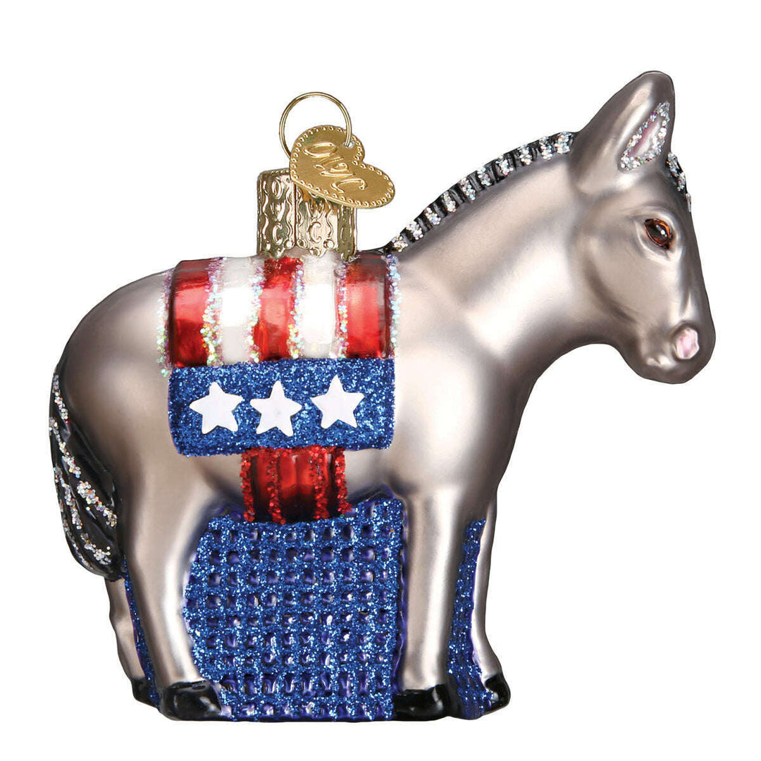 Old World Christmas Democratic Donkey Blown Glass Ornament