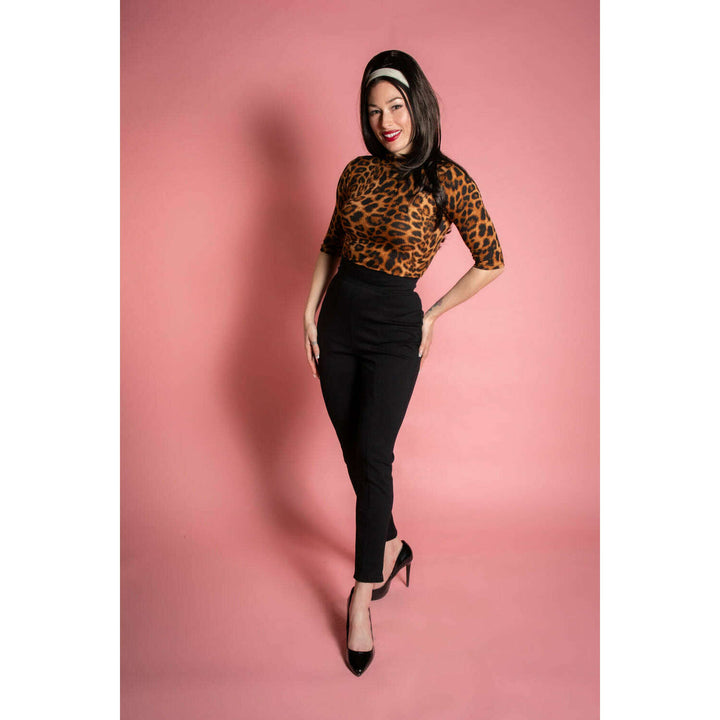 Denise Top 3/4 Sleeve - Leopard Rib Knit