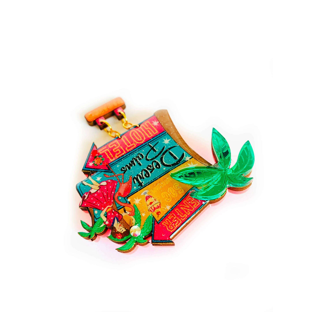 Desert Palms Palm Springs Hotel Brooch by Rosie Rose Parker
