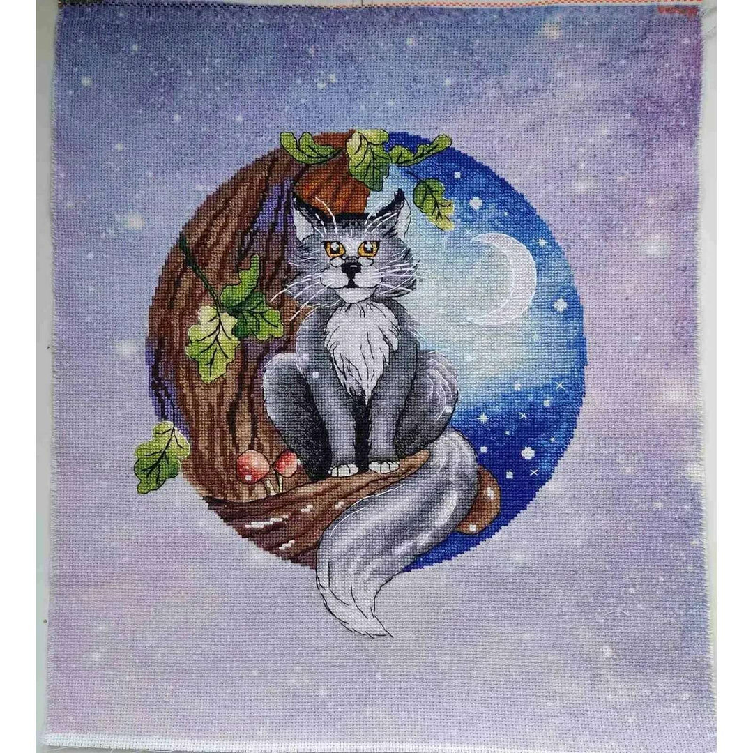 Designer Printed AIDA Fabric. Canvas for embroidery with an applied background KF-1014A
