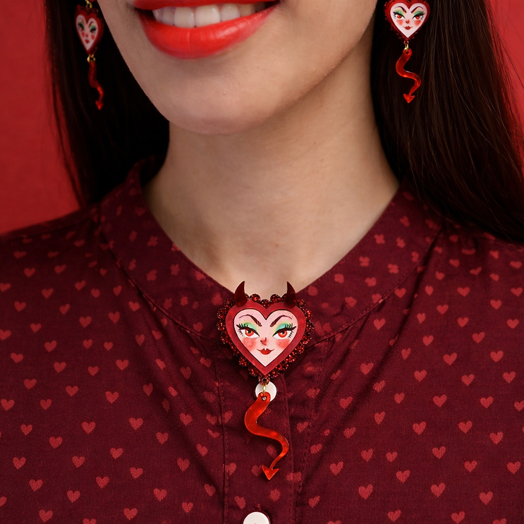 devil heart button cover laliblue valentine's day gift