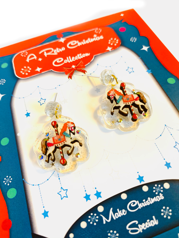 Christmas Carousel Earrings by Rosie Rose Parker