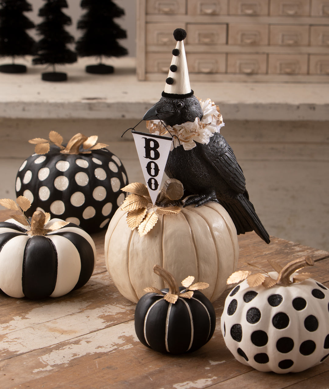 Large Stripe Pumpkin by Bethany Lowe Designs, image 3