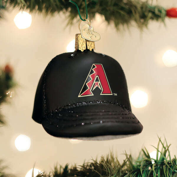 Old World Christmas Diamondbacks Baseball Cap Blown Glass Ornament