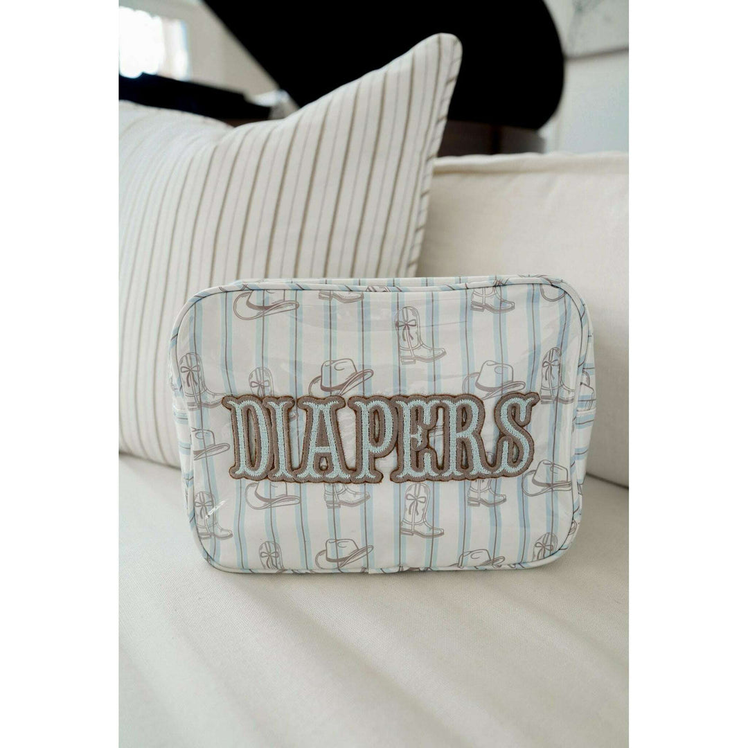 Diapers XL - Western Blues Clear Coat Bag