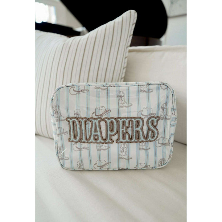 Diapers XL - Western Blues Clear Coat Bag