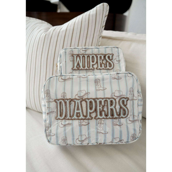 Diapers XL - Western Blues Clear Coat Bag