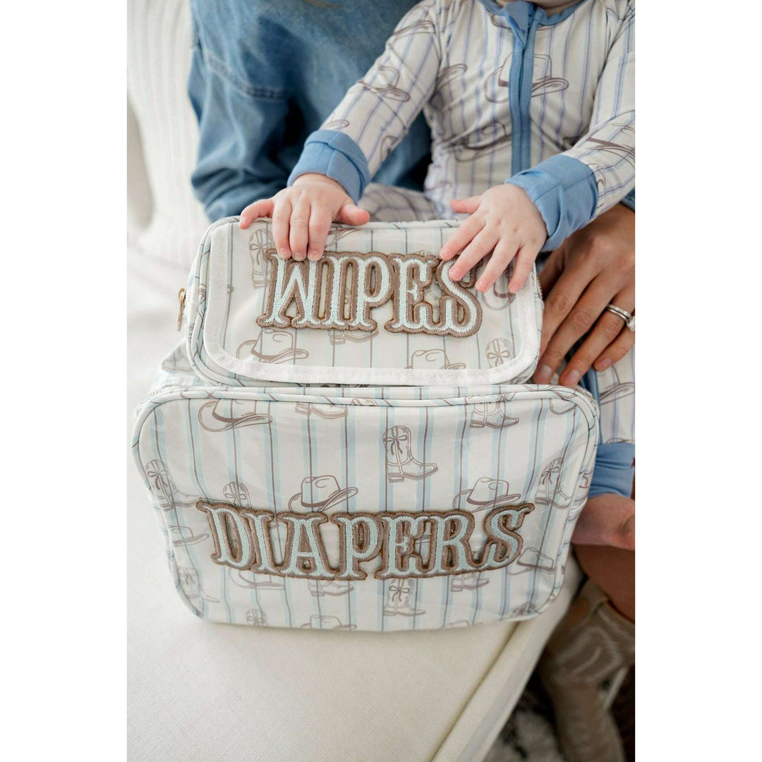 Diapers XL - Western Blues Clear Coat Bag