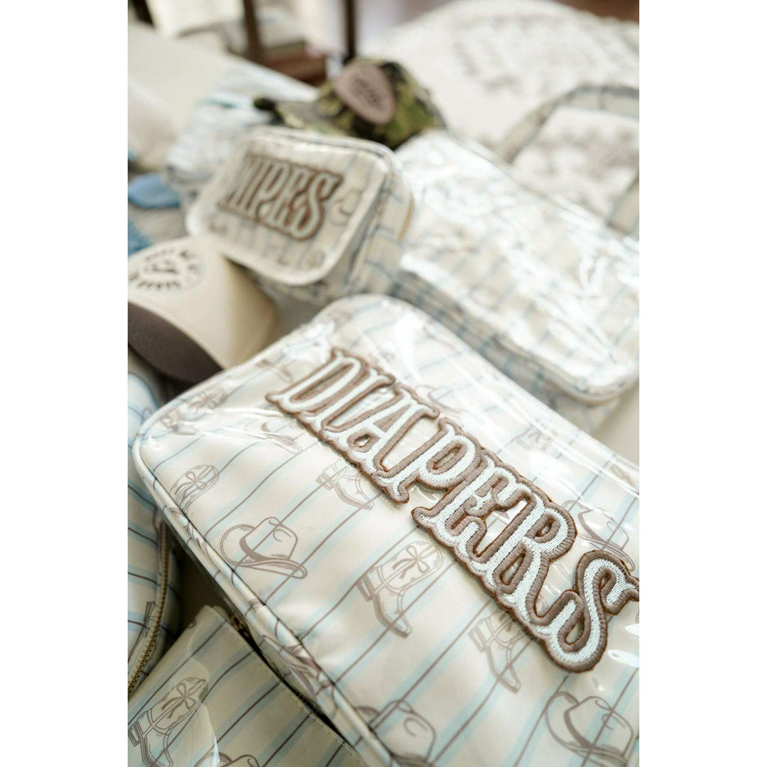Diapers XL - Western Blues Clear Coat Bag