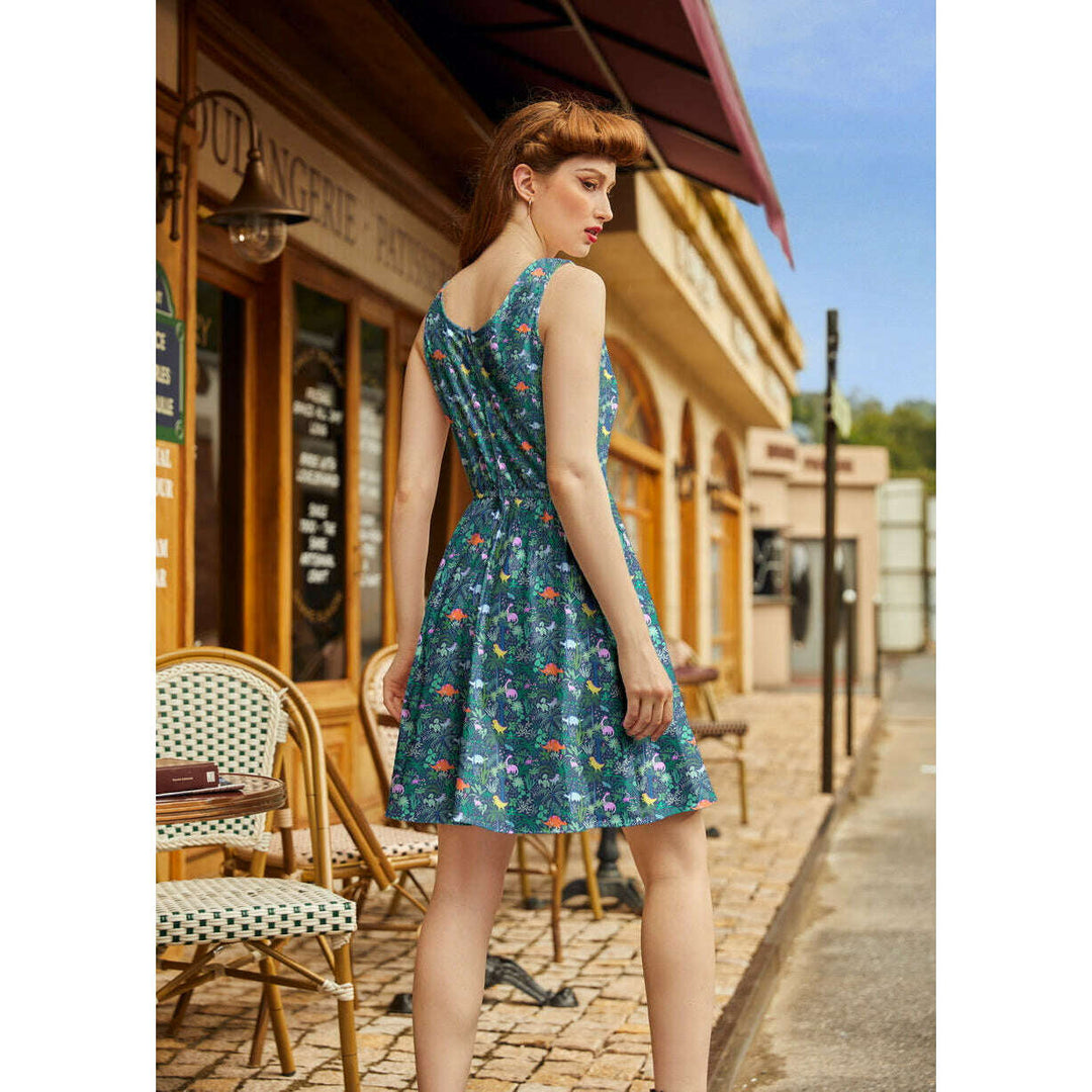 Dino Shorter Length Fit & Flare Dress