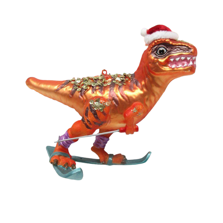 Dinoaur on Skis Ornament - New For 2024 by December Diamonds