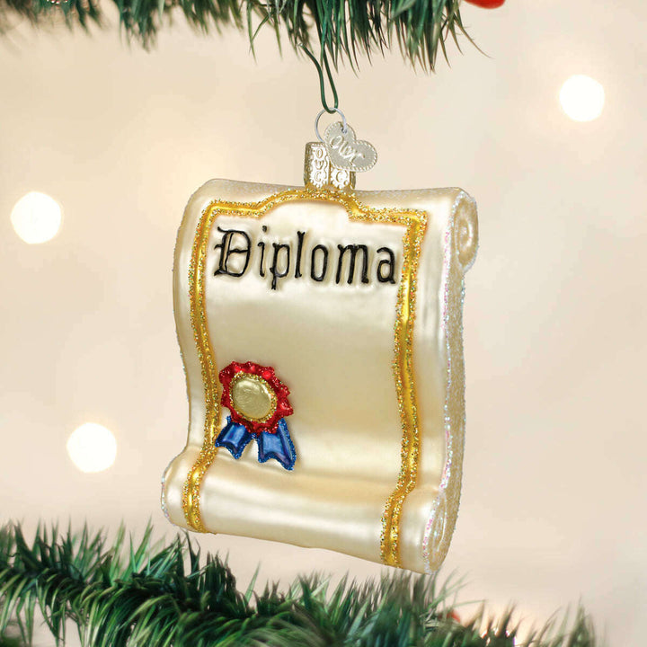 Old World Christmas Diploma Blown Glass Ornament