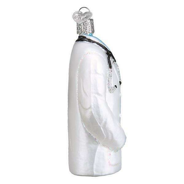 Old World Christmas Doctor's Coat Blown Glass Ornament