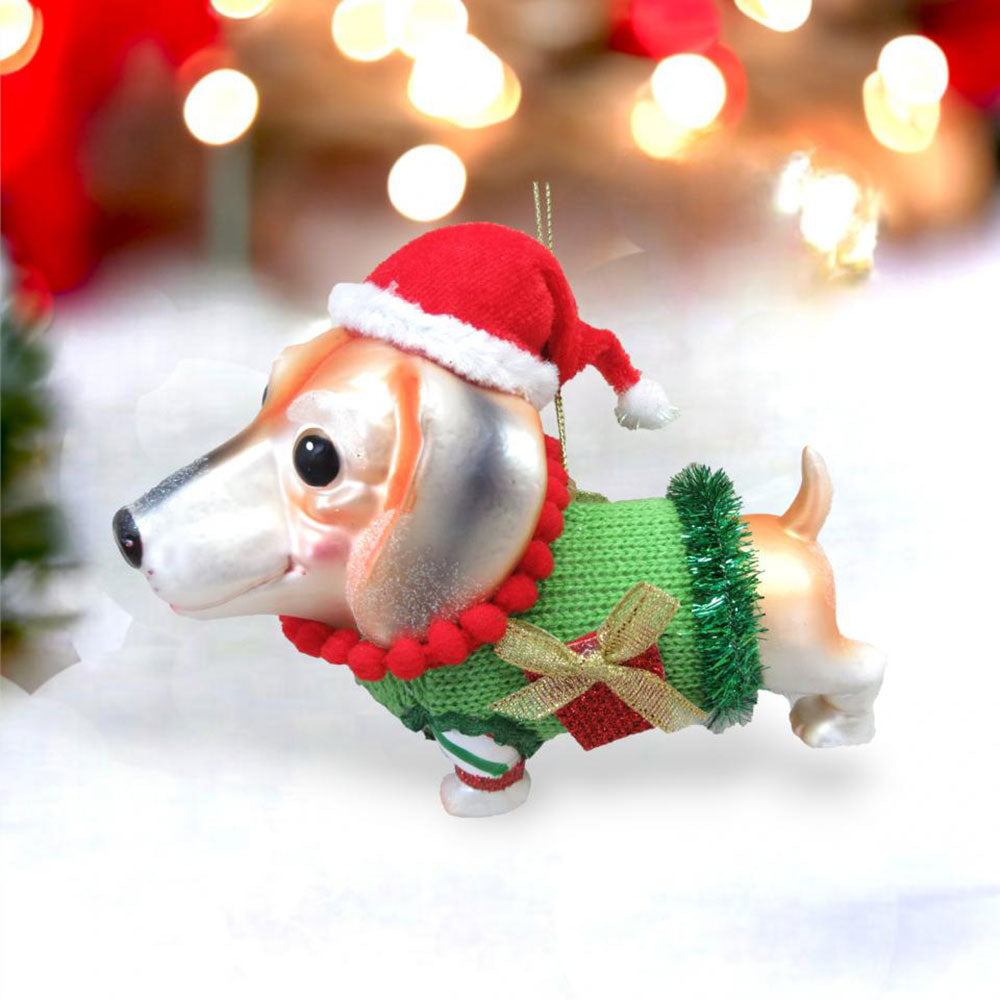 Dog in Sweater and Hat Ornament Min/6 by December Diamonds 