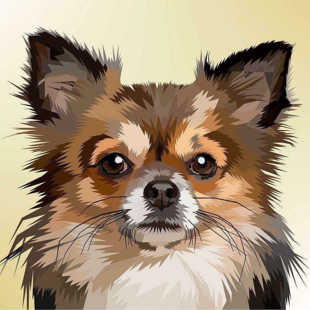 Dog Portrait WD2305 14.9 x 14.9 inches Wizardi Diamond Painting Kit