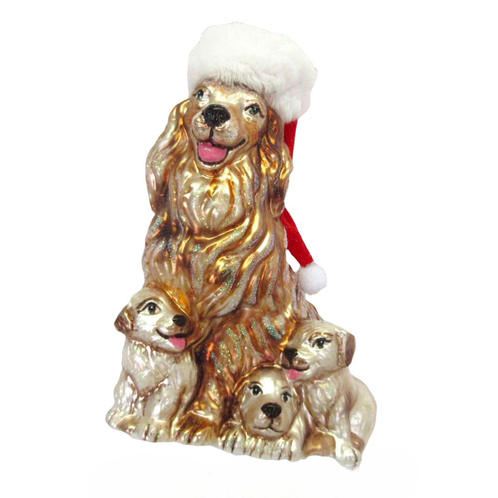 Dog w/Puppies Ornament by December Diamonds