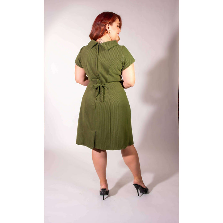 Dominique Dress - Olive, Brushed Rib Knit