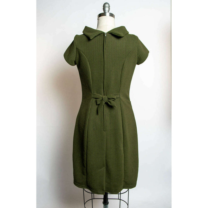 Dominique Dress - Olive, Brushed Rib Knit