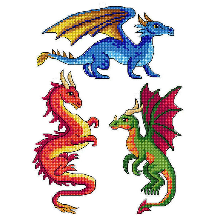 Dragons 181CS Counted cross stitch kit with plastic canvas