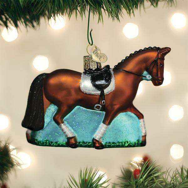 Old World Christmas Dressage Horse Blown Glass Ornament