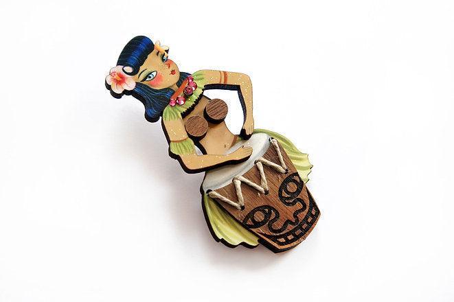 Drummer Girl Brooch by Laliblue - Quirks!
