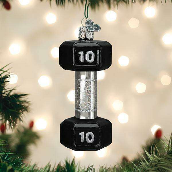 Old World Christmas Dumbbell Blown Glass Ornament