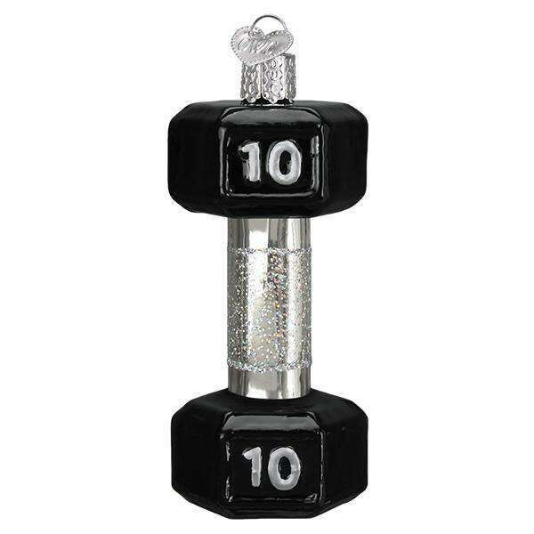 Old World Christmas Dumbbell Blown Glass Ornament