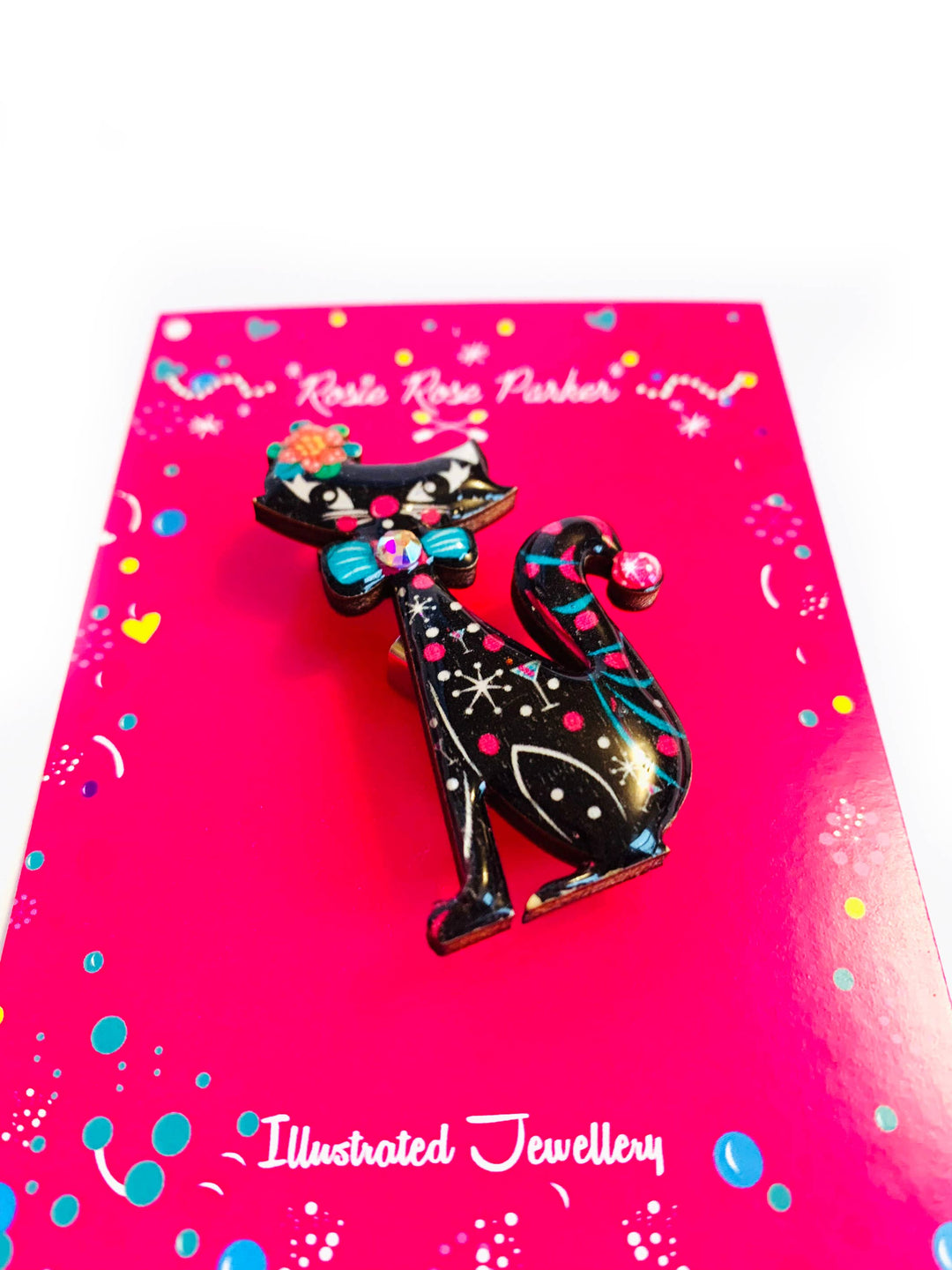 Retro Dapper Atomic Cat Brooch by Rosie Rose Parker