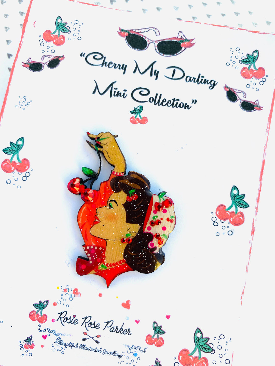 Cherry My Darling Mini Brooch by Rosie Rose Parker