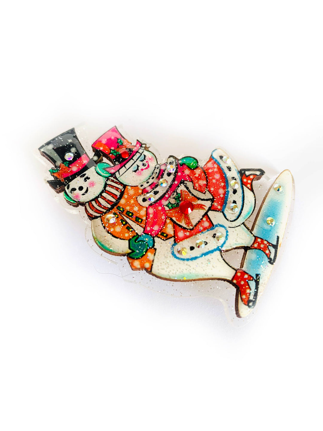 Retro Dancing Snowman Brooch by Rosie Rose Parker