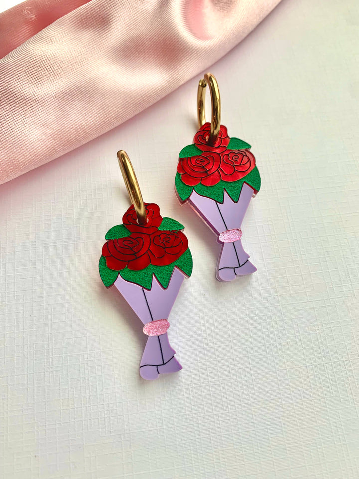 Bouquet of Roses Acrylic Earrings