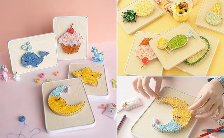String Art DIY Kit - Donut. Wizardi Craft Kit F07-M12-3-DHBC28012