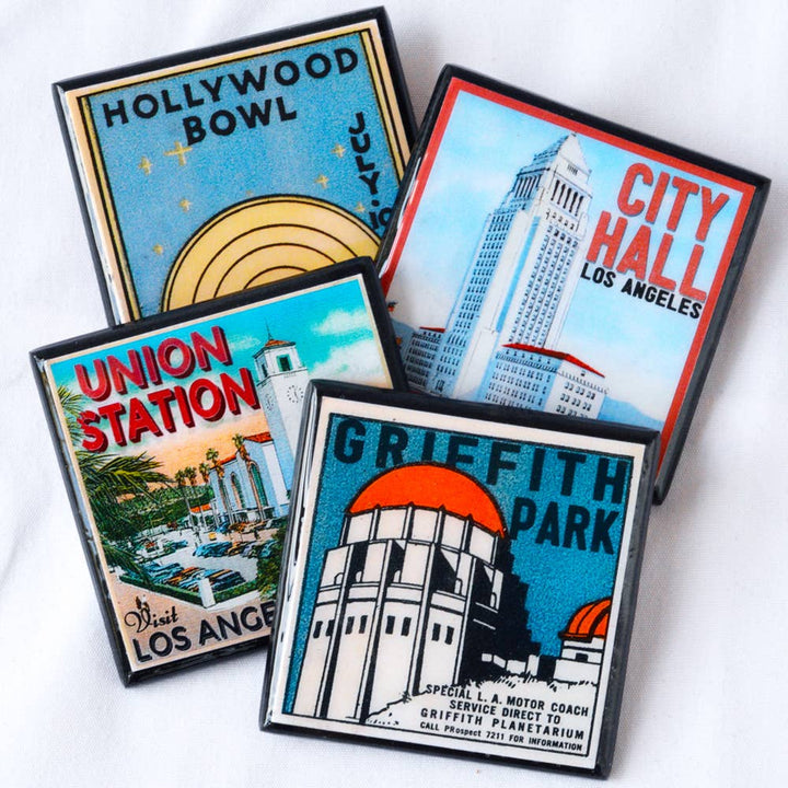 Vintage Los Angeles Drink Coaster Set