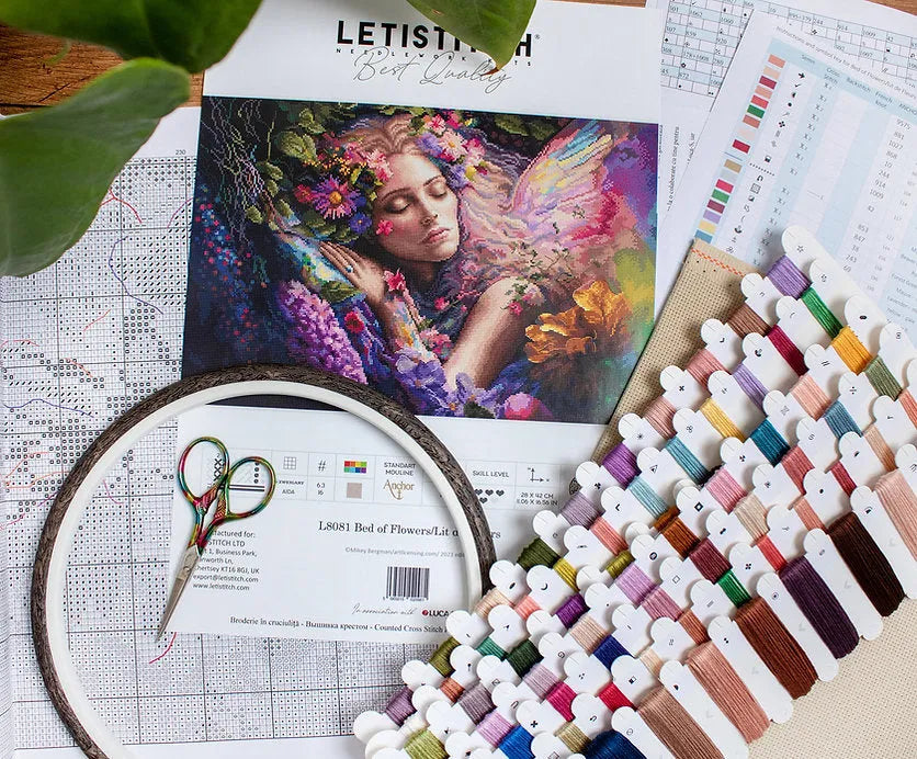 Bed of Flowers  L8081 Counted Cross Stitch Kit