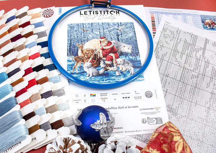 Santa and Friends L8082 Counted Cross Stitch Kit